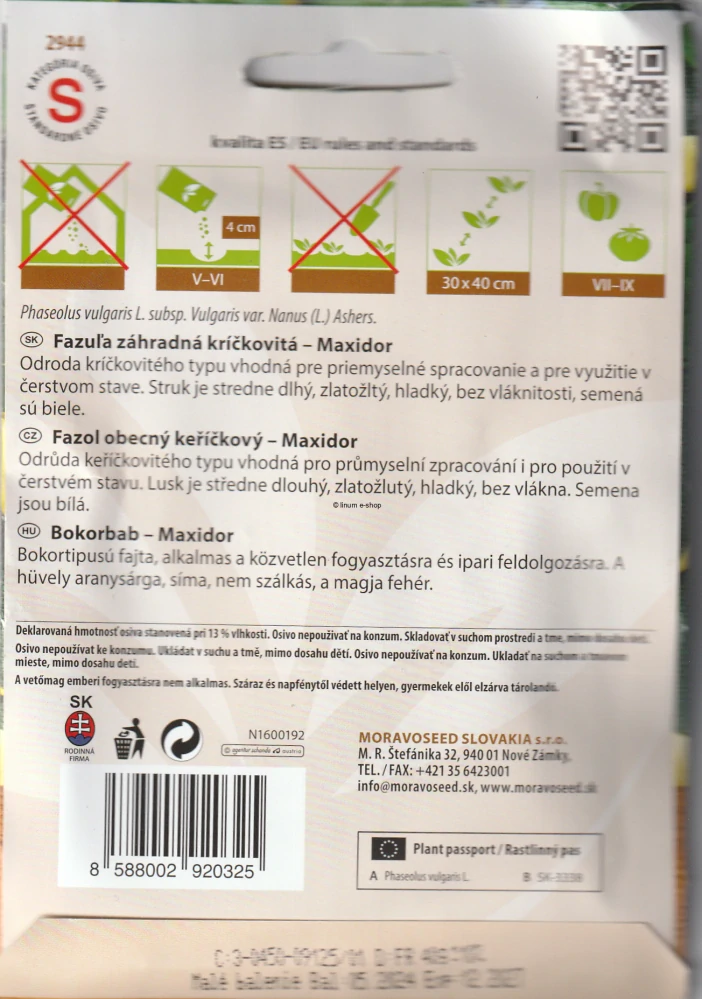 Fazuľa kríčkovitá Maxidor