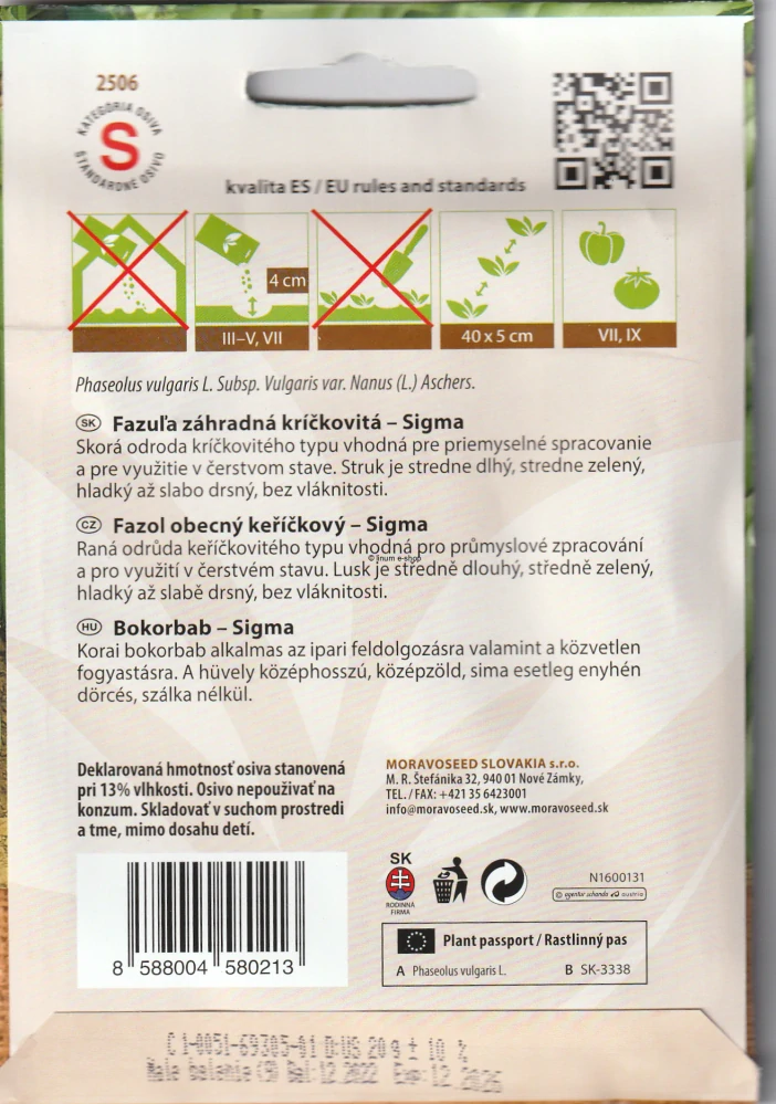 Fazuľa kríčkovitá Sigma