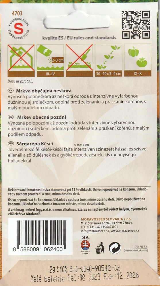 Mrkva obyčajná neskorá Karola