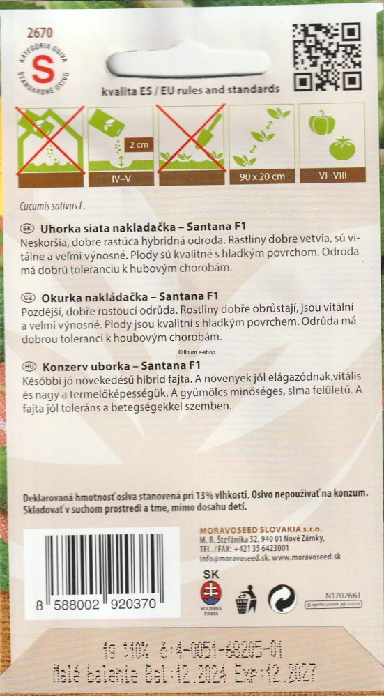 Uhorka siata nakladačka Santana F1 Hybrid