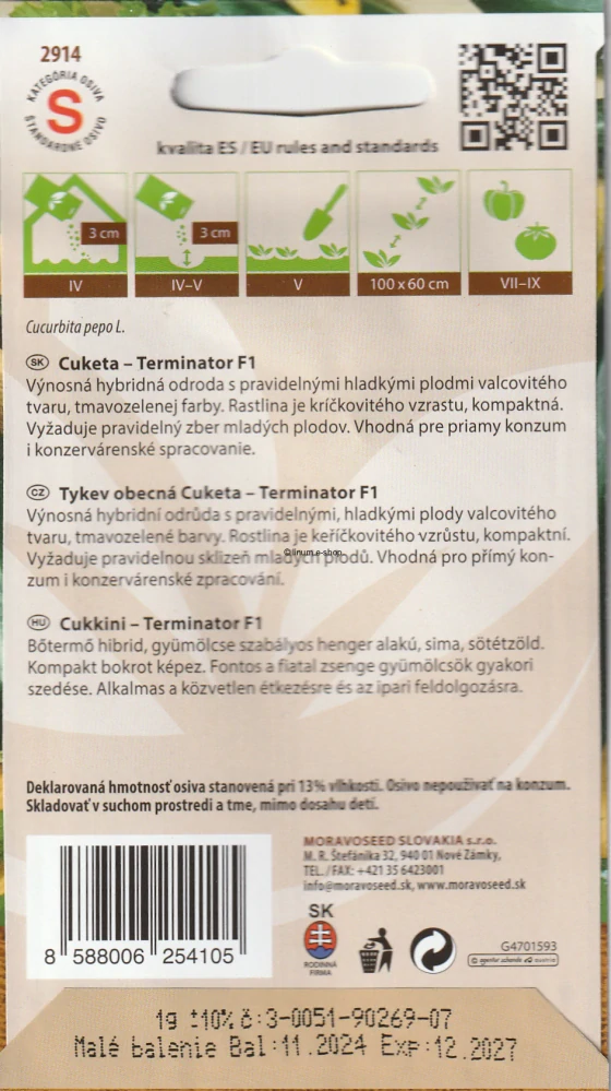 Cuketa zelená Terminator F1 Hybrid