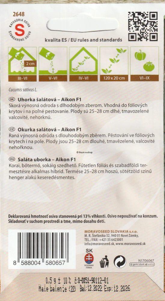 Uhorka šalátová Aikon F1 Hybrid