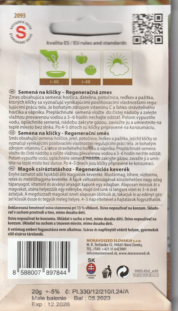 Semená na klíčky-Regeneračná zmes