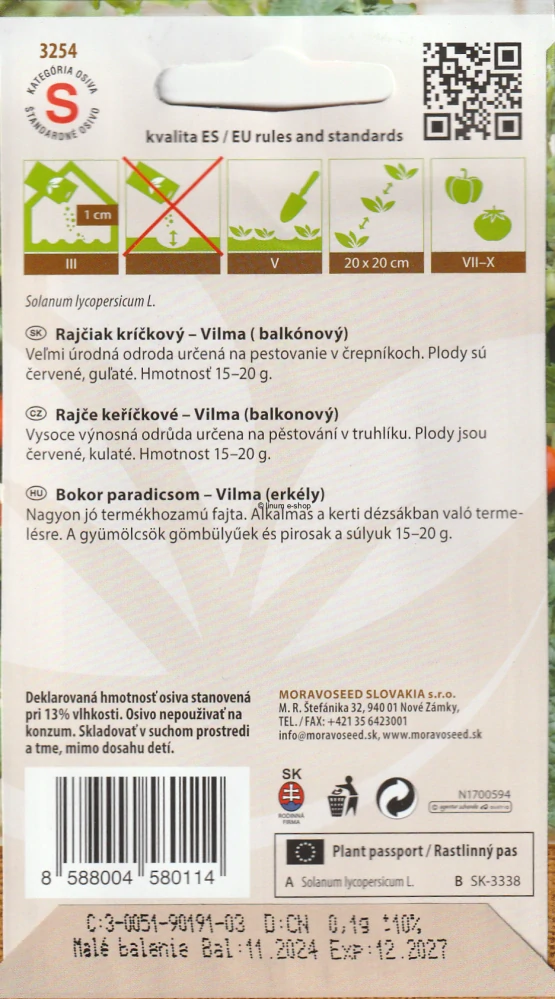 Rajčina kríčková balkónová Vilma