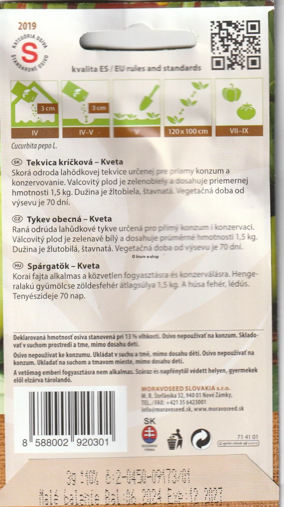 Tekvica zelená kríčková Kveta
