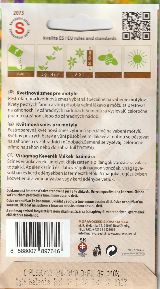 Kvetinová zmes pre motýle