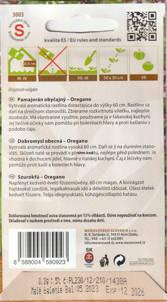 Pamajorán obyčajný - Oregano