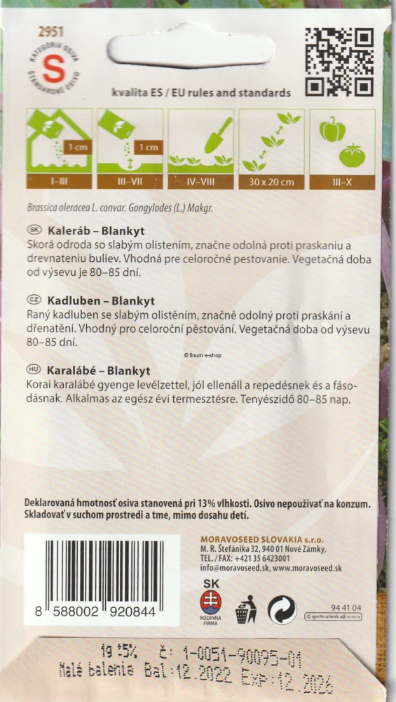 Kaleráb skorý Blankyt červený