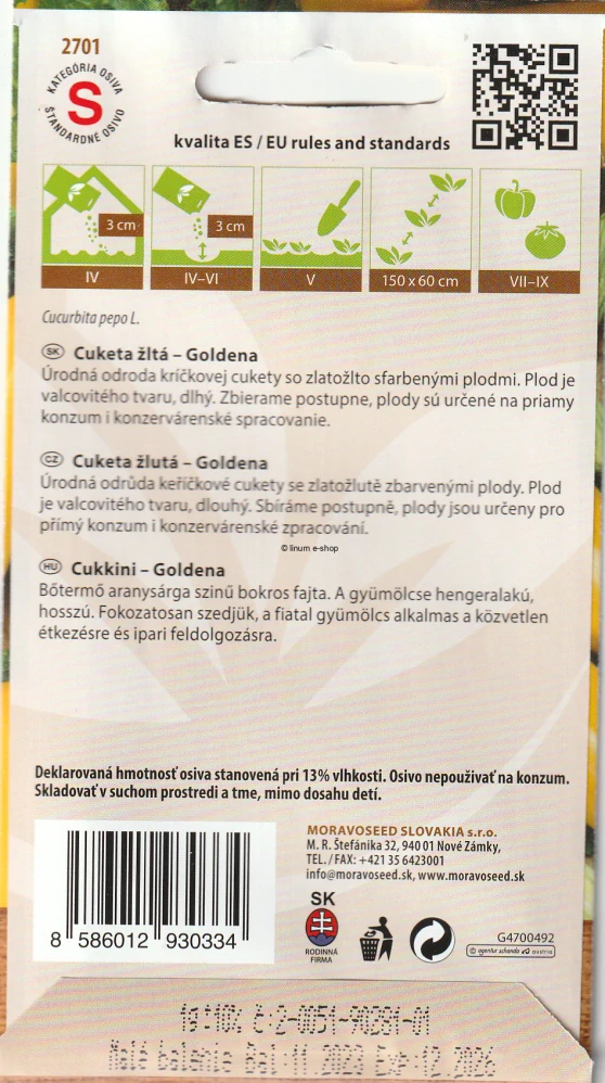 Cuketa žltá Goldena