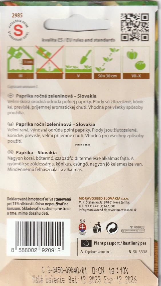 Paprika poľná Slovakia