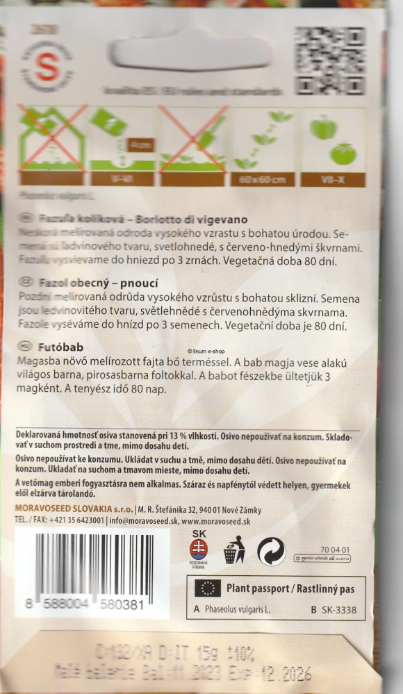 Fazuľa kolíková Borlotto di vigevano