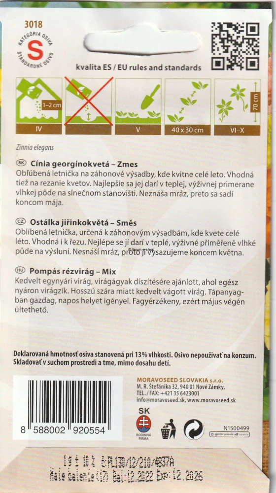 Cínia georgínokvetá zmes