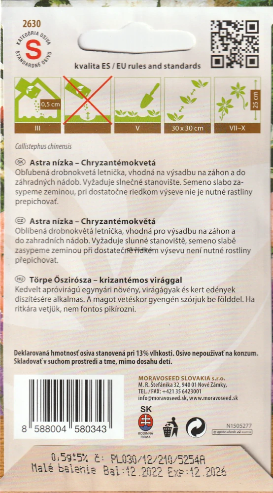 Astra nízka - chryzantémokvetá zmes