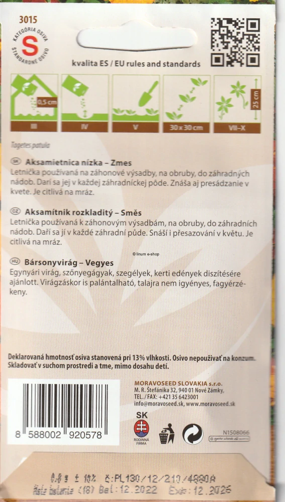 Aksamietnica nízka Aksamietka smrdľavka mix