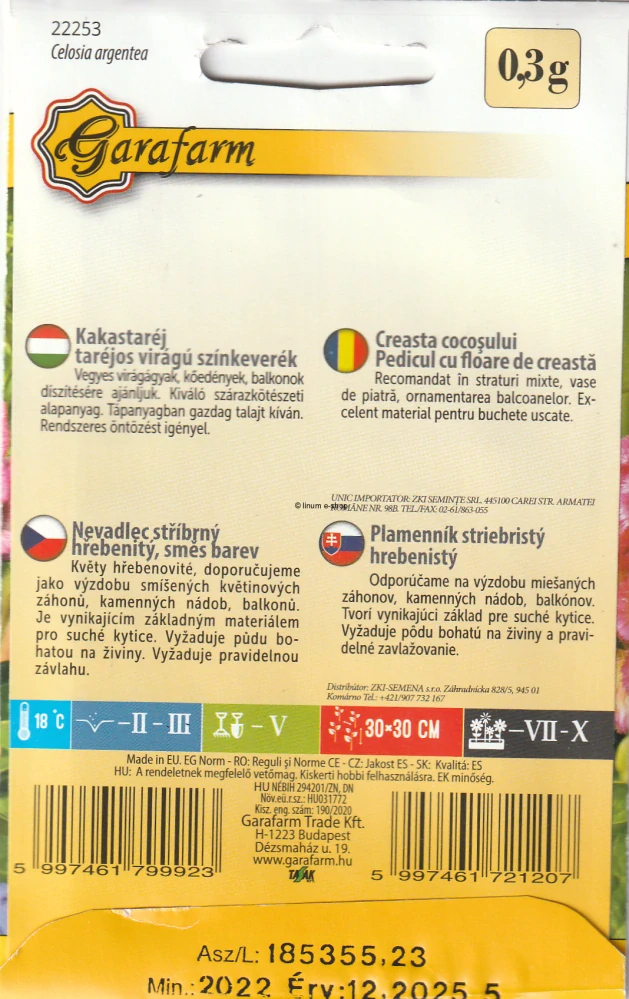 Plamenník striebristý hrebenistý