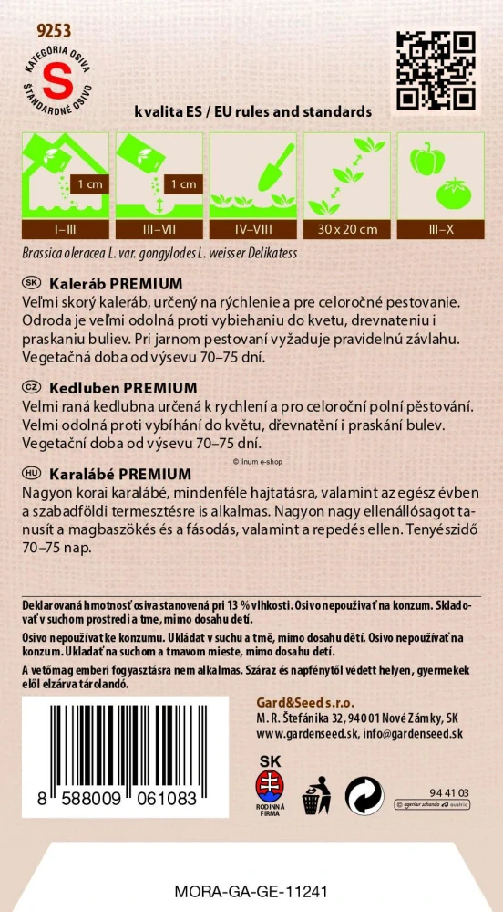 Kalerám skorý zelený Premium line